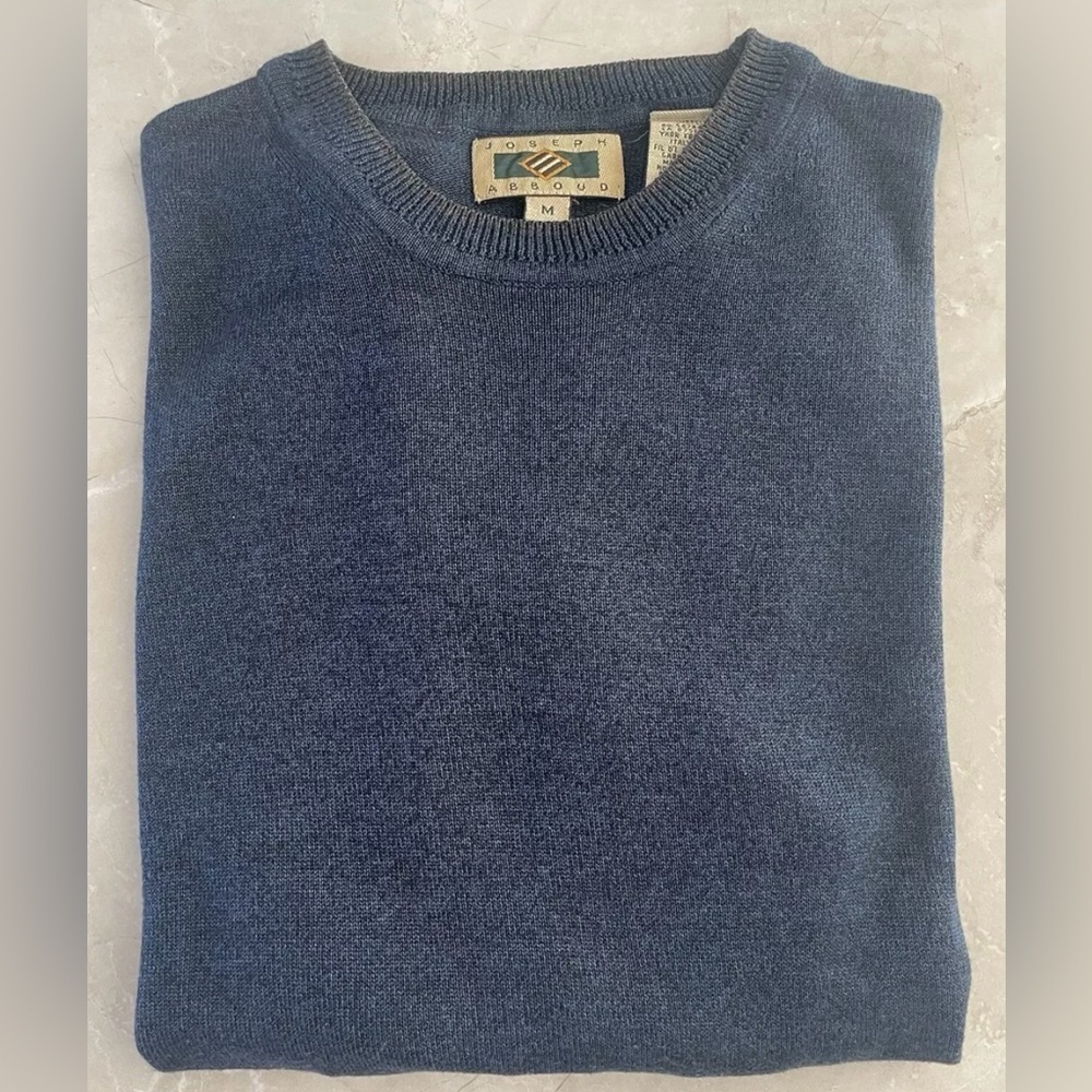 Joseph Abboud Men Sweater Size Medium Blue Long Sleeve Crew Neck Regular Fit